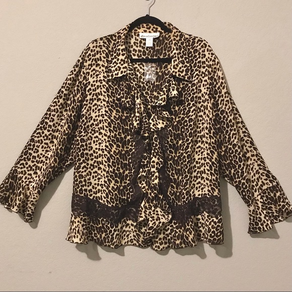 Leopard Print Jacket  Blouse - Picture 1 of 5